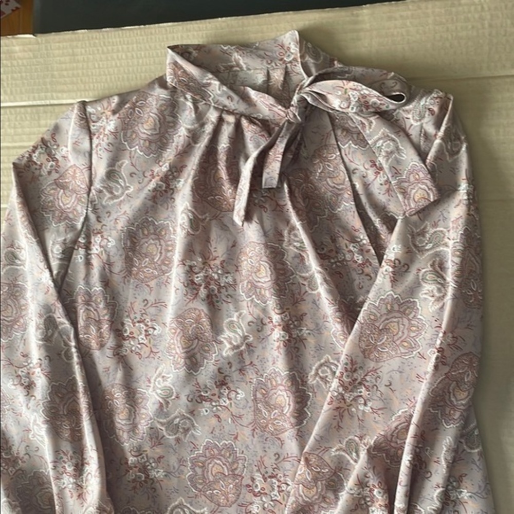 Vintage handmade Floral Paisley dress with Bow Tie